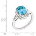 thumbnail image 2 of Sterling Silver Rhodium Diamond & Blue Topaz Ring, 2 of 2