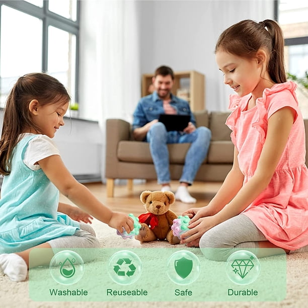 Pack De 2 Pop It De Silicona Con Forma De Cocodrilo Y Elefante – Juguetes Antiestrés Sensoriales Para Niños Y Adultos, Regalo Ideal