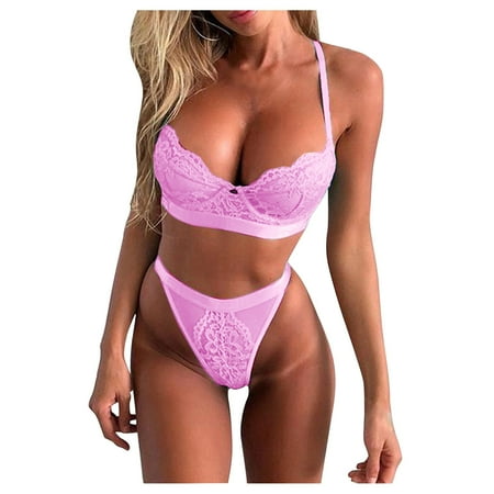MQLKF Women Sexy Lingerie Lace Flowers Push Up Top Bra Pants Underwear Set Sleepwear Sexy Elegant Fashionable Women Sleep Dress