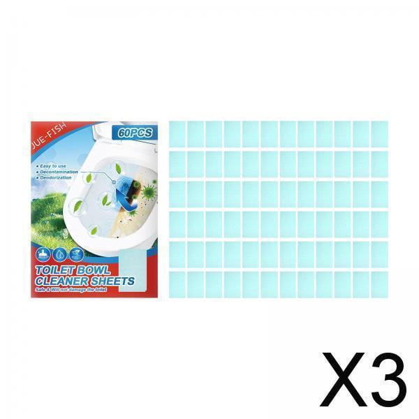Limpiador de Inodoros Soledad 60 Piezas Hojas Limpiadoras para Inodoros de Azulejos Azul 3 Piezas