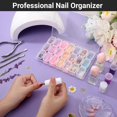 thumbnail image 4 of 21 Grid Storage Box, Cosics Acrylic Nails Tip Box Empty for Nail Crystals Charms Jewels Rhinestone Bead Stone Diamond Storage Container with Lids, Plastic 3D Nail Decoration Holder for Nail Salon, 4 of 7