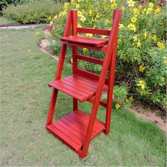 International Caravan Royal Fiji 3-Tier Plant Shelf Barn Red