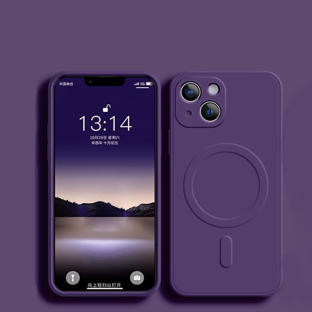 Magsafing funda de carga inalámbrica para iPhone 13 12 11 Pro Max 14 7 8 Plus X Xs Xr silicona líquida magnética a prueba de golpes Coque Tan Jianjun unisex