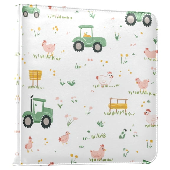 Photo Album 11.8x11.2 Inch Leather Cover Photo Book Scrapbooking Albums for Weddings Birthdays Anniversaries Cute Farmyard Pattern