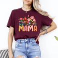 thumbnail image 2 of Wildflower Floral Mama Womens Graphic Tee Boho Mom Shirt Casual Novelty Top, 2 of 6