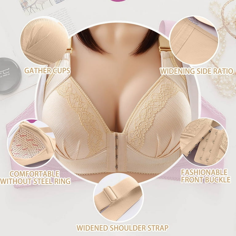  Telusu Plus Size Front Closure Bras for Middle Elderly Women  Full Coverage Comfort Cotton Bra Seniors Underwear (Color : Light Skin 1,  Size : 80/36BC) : Clothing, Shoes & Jewelry
