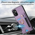 thumbnail image 4 of Phone Case for Samsung Galaxy Note 10 5G Wallet Cover with Tempered Glass Screen Protector Wrist Strap Lanyard RFID Credit Card Holder Ring Stand Note10 Notes 10s Ten Not S10 Women Men Purple, 4 of 7