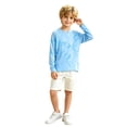 thumbnail image 3 of WOYY Long Sleeve Athletic T-Shirt for Boys Summer Breathable Tee Activewear, Blue, Sizes 3-12, 3 of 3