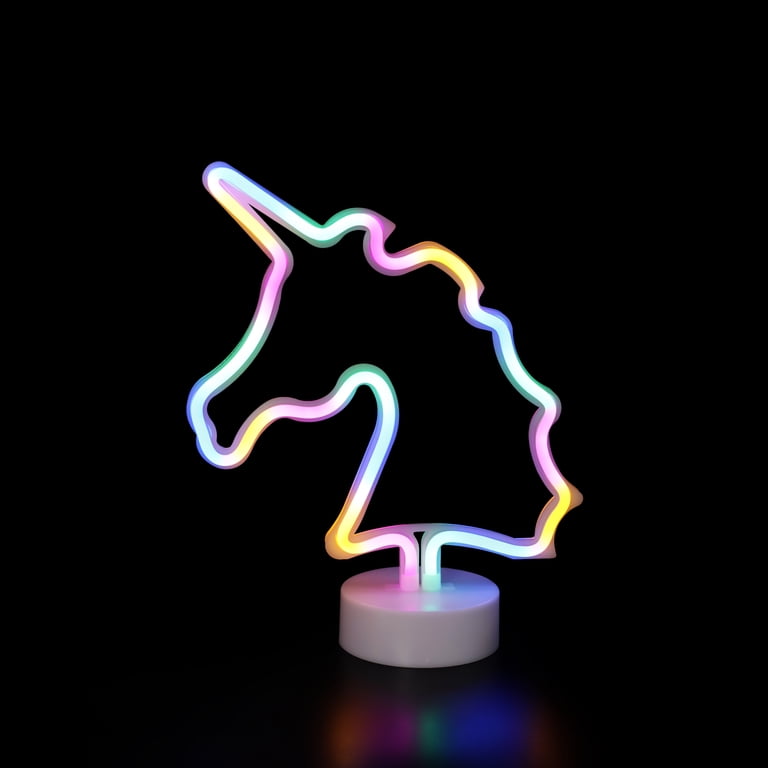 ENUOLI Magical Unicorn LED Neon Sign – Colorful Table/Wall Night Lamp With Base, USB Or Battery Powered, Perfect For Kids' Room, Party, Birthday & Holiday Gifts
