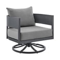 thumbnail image 4 of Armen Living Argiope 3PC Aluminum Patio Outdoor Swivel Seating Set in Dark Gray, 4 of 10