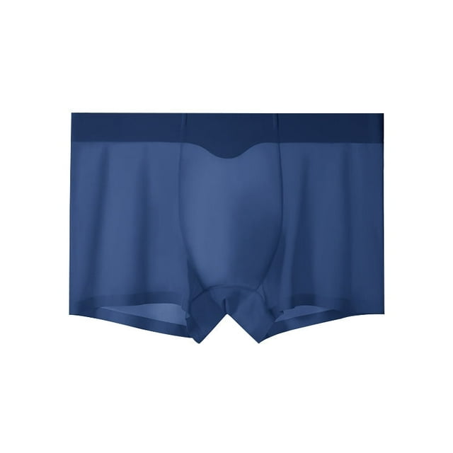 Men's Traceless Underwear Ice Silk Boxer Brief Sexy See-through Transparent Briefs
