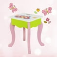 thumbnail image 6 of Mecor Kids Vanity Set, Little Girls Makeup Table w/Flower Mirror, Non-Toxic Hand Painted Children Vanity Desk with Stool Pink&Green, 6 of 7