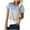 Blue, variant on Women's Casual Basic Rounk Neck Summer T-Shirt Splicing Loose Short Sleeve Tee Shirts Tops