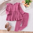 thumbnail image 2 of Linfrsh Toddler Girls Little Girls Fall Clothes Toddler Outfit Girl Sweatshirt Pants Winter Outfit Toddler Girl Outfit for 1t 2t 3t 4t 5t 6t(Hot Pink,12-18 Months), 2 of 9