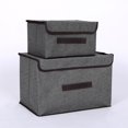 thumbnail image 2 of Caja de juguetes para niños, organizador de almacenamiento con tapa doble abatible, contenedores de almacenamiento con asas grandes para guardería, (gris) XianweiShao 9024735070405, 2 of 5