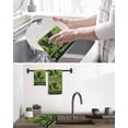 thumbnail image 5 of Happy St. Patrick's Kitchen Dish Towels for Drying Dishes Set of 4, Green Shamrock Shoots Coin Vintage Country Waffle Weave Microfiber Hand Tea Bathroom Towels Quick Dry & Absorbent Towel 12x12, 5 of 7