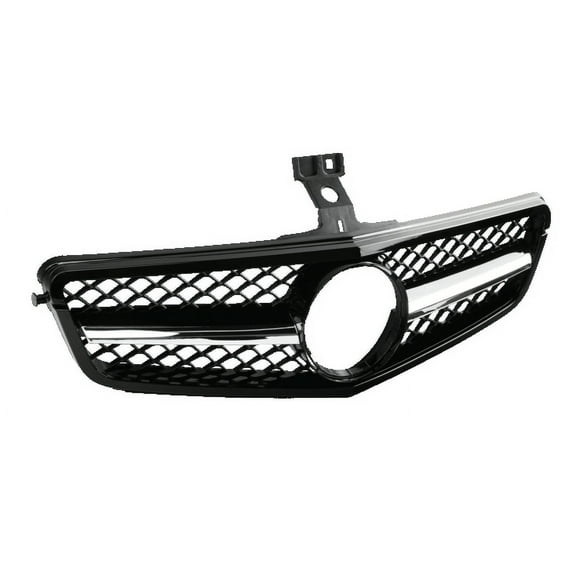 FGJQEFG Front Grille Chrome Black for 2008-2014 Mercedes Benz C-Class W204 C300 C350, 1 Pack