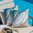 thumbnail image 5 of Abstract Waves Throw Pillow Cover Gold Beach Blue Ocean Oil Painting Style Cotton Linen Cushion Cover Throw Pillow Case with Invisible Zipper for Couch Sofa Bed Chair Car 16x16 Inch, 5 of 14