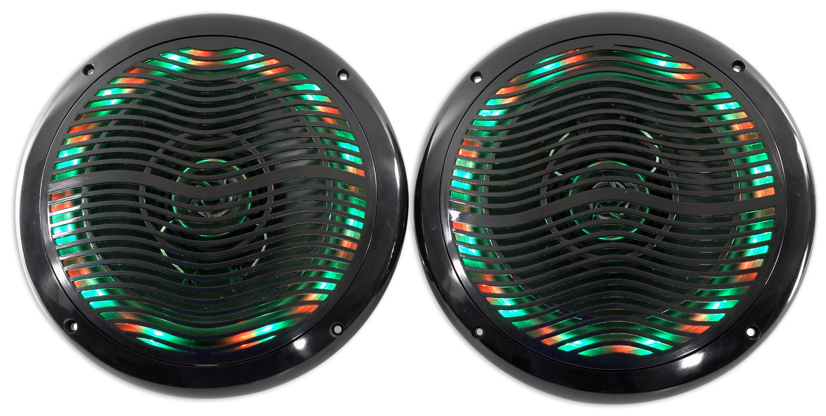 Rockville RMC65LB 6.5" 600w 2-Way Black Marine Speakers w/Multi Color LED+Remote - image 4 of 7