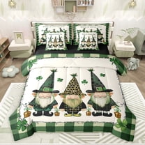 Feelyou Gnome Twin Bedding Sets 7pcs, Western St. Patrick's Day Bedding Comforter Set