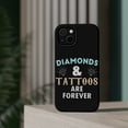 thumbnail image 4 of DistinctInk Tough Case for Apple iPhone 14 (6.1" Screen), Compatible with MagSafe Charging - Diamonds and Tattoos Are Forever, 4 of 6