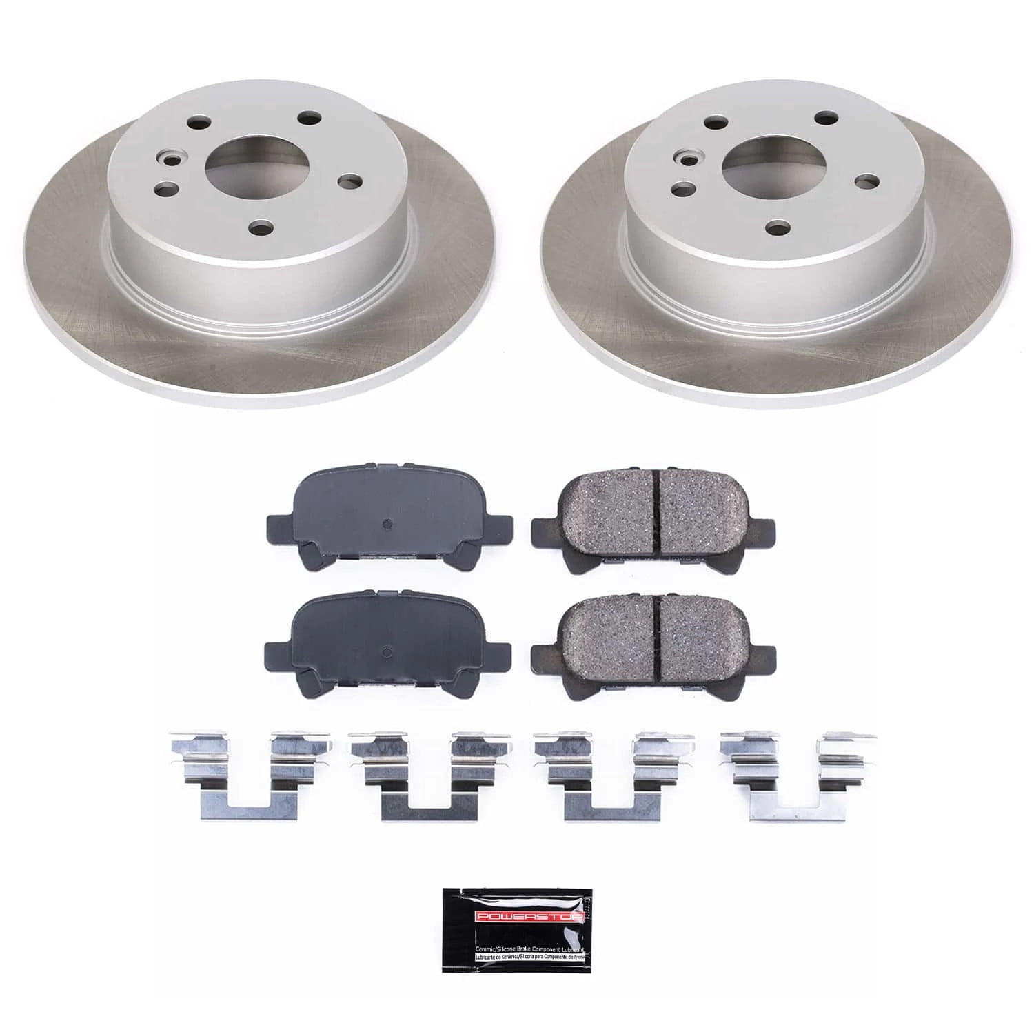 PowerStop Rear Semi-Coated Rotor and Low-Dust Ceramic Brake Pad Kit SC2322