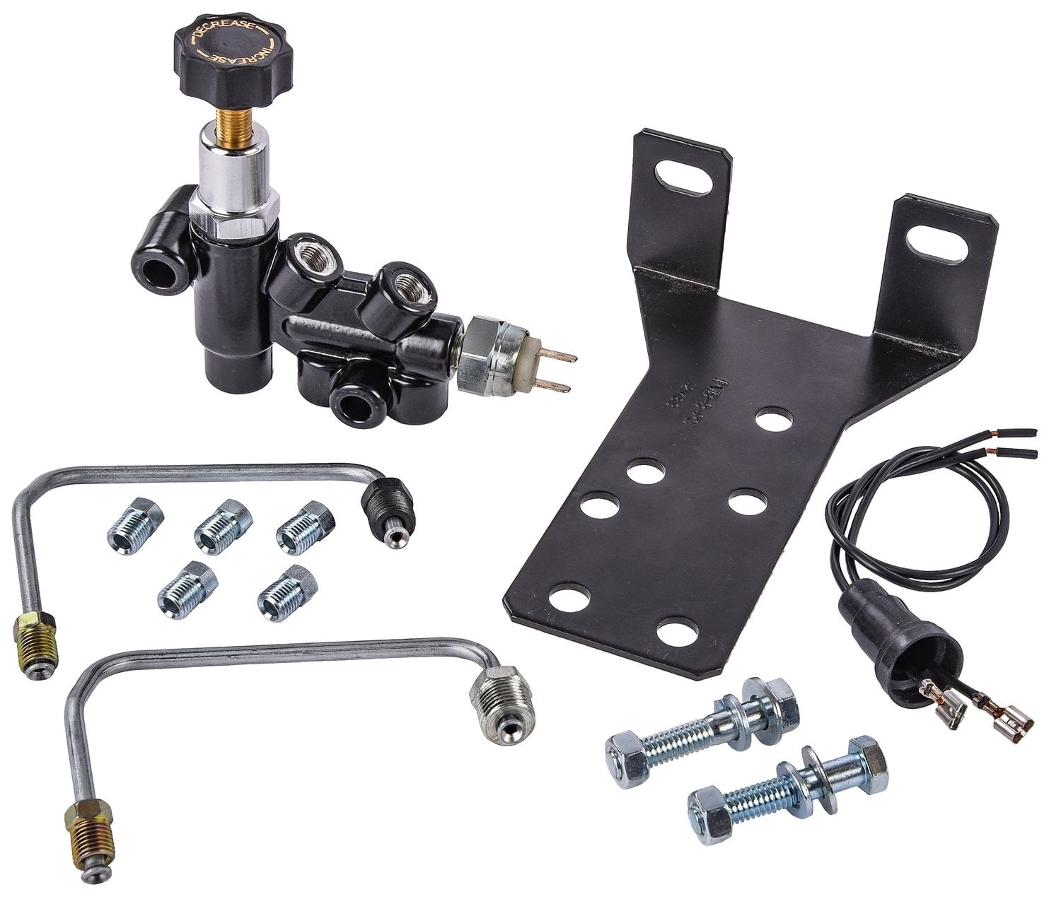 JEGS 631452 Adjustable Brake Proportioning Valve Kit Steel Lines (5) 3/