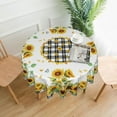 thumbnail image 2 of Sunflowers Floral Tablecloth Black White Plaid Round Table Cover Washable Table Cloth for Home Kitchen Party Picnic 60 Inch, 2 of 5