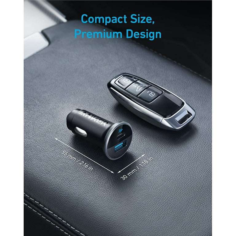 Anker Car Charger, Mini 24W 4.8A Metal Dual USB Car Charger, PowerDrive 2  Alloy