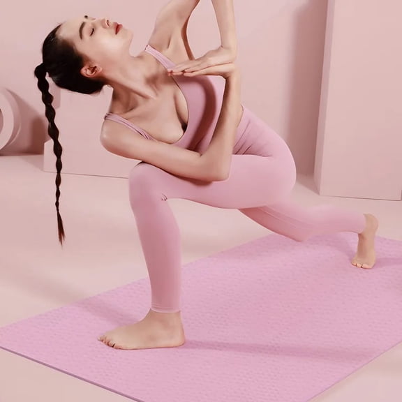 EVA Yoga Mat, 4mm Thick Non-Slip Exercise Mat for Yoga, Pilates, and Floor Workouts, Textured Cushioned Fitness Pad for Home Gym and Travel . Pink