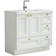 thumbnail image 4 of JPND 36" Free Standing Bathroom Vanity, White Storage Cabinet Vanity with Soft Close 4 Drawers and Doors (Sink Top & Knobs not Included), 4 of 7