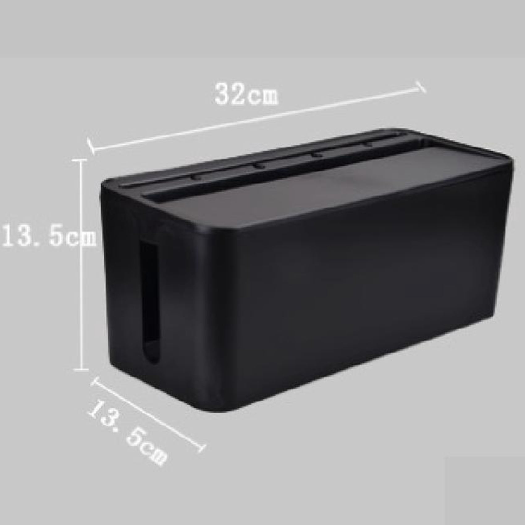 2X Cable Management Box for Desk and Power Strip Solutions(Black)