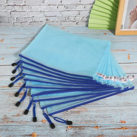 Fugacal 10pcs Zipper Pouch, PVC Mesh File Folder Storage Bags, Document ...
