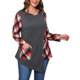 thumbnail image 4 of LilyLLL Womens Plus Size Christmas Tops Plaid Check Print Pocket Tunic Blouse Shirt, 4 of 6