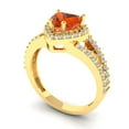 thumbnail image 2 of Halo Engagement Ring for Women - 1.49ct Simulated Red Diamond in 14K Yellow Gold Promise Ring, 2 of 6