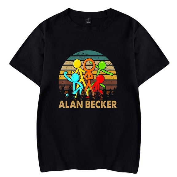 Alan Becker Merch Classic casual cotton short sleeved unisex T-shirt, fashionable summer hip-hop outfit