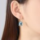 thumbnail image 2 of Pendientes de tuerca con piedra natal de corte princesa para orejas sensibles, joyería sencilla con gemas para mujer Rojo Verde, 2 of 4