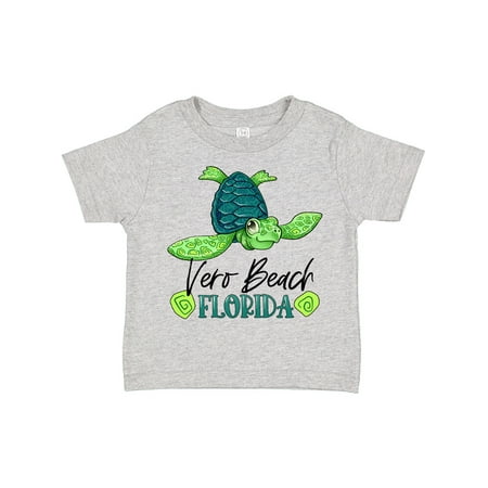 

Inktastic Vero Beach Florida Happy Sea Turtle Gift Toddler Boy or Toddler Girl T-Shirt