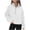 White, variant on Womens Sweatshirts Womens Half Zipper Pullover Trendy Mock Neck Long Sleeve Solid Color Open Front Pocket Tops Loose Fall Comfortable Workout Outerwear Versatile
