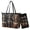 Black-Dachshund, variant on Tutolipy Sparrow Flower Printed Handbag Purse Set,Womens Tote Top Handle Bag with Wristlet Wallet,Waterproof Tote Handbag Shoulder Bag with Purse Set for Party