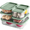 Sage, variant on Virtu Glass Food Storage Containers, Grooved Base 12pc Glass Storage Containers with Lids, Microwave, Freezer & Oven Safe Meal Prep, BPA Free, Sage