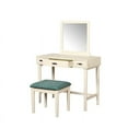 thumbnail image 3 of Linon Garbo 2-Piece Transitional Mirrored Freestanding Vanity Set with Stool, Cream/Green, 3 of 4