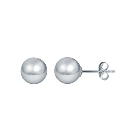 Brilliance Fine Jewelry 10K White Gold 4mm Ball Stud Earrings