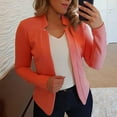 thumbnail image 2 of Herrnalise Womens Casual Blazers Open Front Long Sleeve Work Office Jackets Blazer Solid Lapel Collar Single breasted Coat Orange,XXXXL, 2 of 5