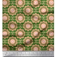 thumbnail image 1 of Soimoi Green Silk Fabric Vector Design Damask Decor Fabric Printed Yard 42 Inch Wide, 1 of 3