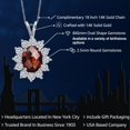 thumbnail image 2 of Gem Stone King 14K White Gold Red Garnet and White Zirconia Pendant Necklace for Women (2.00 Cttw, Gemstone January Birthstone, Oval Checkerboard 8X6MM, with 18 inch Chain), 2 of 6
