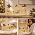 thumbnail image 6 of Lilixerw Wide Gold Nativity Scene Figurine, Acrylic Mirror Tabletop Decor with Palm Trees Camels on Clear Base for Christmas Home Decorations, 6 of 6