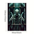 thumbnail image 5 of 1 PC, 2D Flat/ window banner, zombie design pattern in a cage, 31.5x 47.2 inches (80x120cm), fashionable 2D pattern, autumn gratitude for the dead Halloween window banner, home kitchen window outdoor, 5 of 5