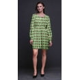 thumbnail image 5 of Bimba Green Leaves & Rose Floral Floral Print Button Down Long Sleeve Midi Dress Women Clothing-Medium, 5 of 7
