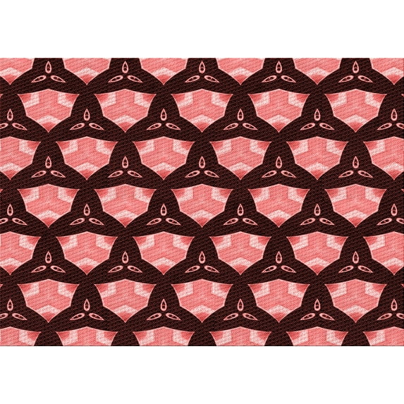 Ahgly Company Indoor Rectangle Patterned Bean Red Area Rugs, 6' x 9'